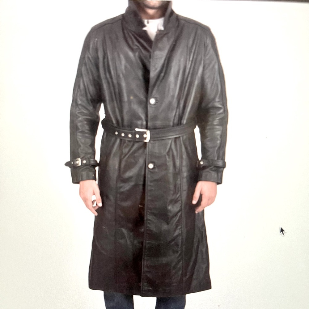 Daniel Black Leather Trench Coat